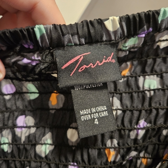 Torrid Plus Size Dress 4x Tube Top No Sleeve Black Multi Colored Leopard Cheetah - Picture 11 of 14